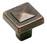 Amerock BP4429-RBZ Forgings Pyramid 1-1/8-Inch Square Knob, Rustic Bronze