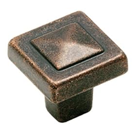 Amerock BP4429-RBZ Forgings Pyramid 1-1 8-Inch Square Knob, Rustic Bronze by Amerock