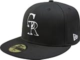 MLB Colorado Rockies Black with White 59FIFTY Fitted Cap (7 3/4)
