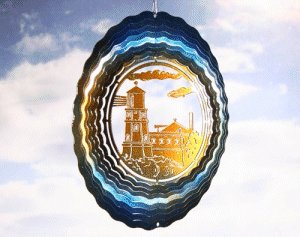 Childrens Toyshop  Toys : Medium EyCatchers Wind Spinner Blue/Copper Lighthouse