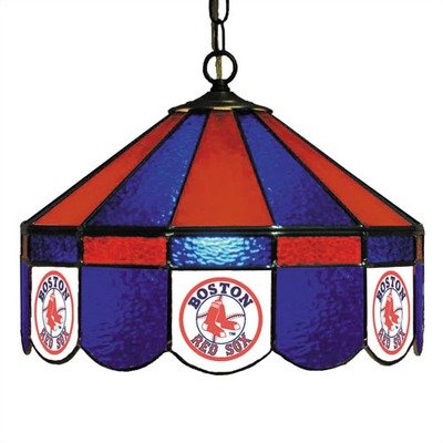 Boston Red Sox Stained Glass Pub Light Style: Swag