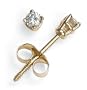14k Yellow Gold Round Diamond 4-Prong Solitaire Earrings (1/10 ct, J, I2)