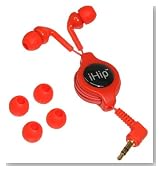 iHip IP-REP101-R Retractable Stereo Ear Buds - Red