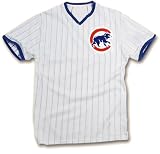 Chicago Cubs Adult V-Neck Pinstripe Shirt by Majestic