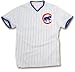 Chicago Cubs Adult V-Neck Pinstripe Shirt by Majestic Athletic