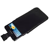 iGadgitz Black Genuine Leather Pouch Case Cover for Samsung Galaxy S 2 i910 ....