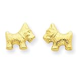 14k Dog Earrings