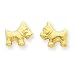 14K Gold Mini Scottish Terrier Dog Stud Earrings