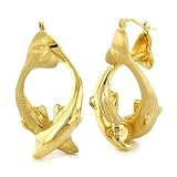 18K Yellow Gold Dolphin Earrings