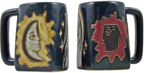 Mara Ceramic Stoneware 12 Oz. Sun and Moon Mug (Set of 2)