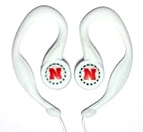 Koss SportClip Earphones with Wind Up Storage Case for MP3, CD, DVD Players, University of Nebraska - White