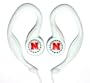 Koss SportClip Earphones with Wind Up Storage Case for MP3, CD, DVD Players, University of Nebraska - White