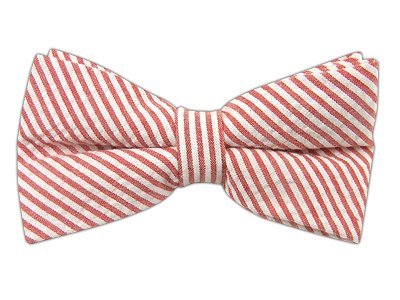 100% Cotton Red Seersucker Self-Tie Bow Tie