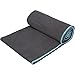 Skidless Non Slip Suede Microfiber Hot Yoga Towel - Exclusive Pockets at Each Corner to Secure Your Towel to Your Mat (Tenchi Ears) - Diamond Graphite