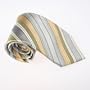 Grey Stripes Woven Silk Tie Present Box Set Light Grey Great Gifts T8386