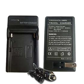 Charger + car plug for Sony Mavica MVC-CD200 MVC-CD250 MVC-CD350 MVC-CD400 by 