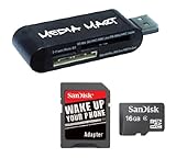 Sandisk 16GB 16G Micro SDHC Class 4 TF Memory Card with All in one Card Rea ....