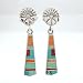 Ray Tracey Inlaid Dangle Flower Earrings in Sterling Silver with Turquoise and Spiny Oyster, #8541