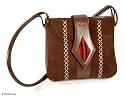 Leather shoulder bag, 'Inca Autumn Sunset'