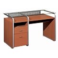 Computer Desk with File Cabinet - Dark Honey