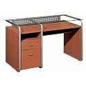 Computer Desk with File Cabinet - Dark Honey