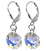 Exquisite Swarovski Crystal Sterling Silver Leverback 1.25" Long Dangle Earrings