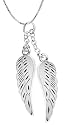 Sterling Silver Angel Wings Pendant, 18"