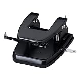 OIC(R) Heavy-Duty 3-Hole Lever Punch, Black