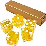Set of 5 Yellow 19mm Transparent Casino Dice - Serialized