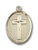 Gold Filled Cross Pendant with Gold Filled Lite Curb Chain 18 inch