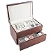 Vintage Wood Watch Case Display Storage Watch Box Solid Top Holds 20+ Watches With Adjustable Soft Pillows and High Clearance for Larger Watches-Vintage Series II
