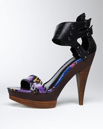 bebe Tess Snake Leather Cuff Sandal