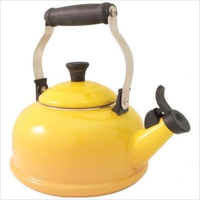 "Le Creuset Enamel-on-Steel 1-4/5-Quart Whistling Kettle, Dijon"