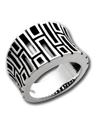 Sterling Silver Finestra Collection Concave Ring by Zina