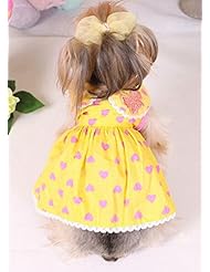 Art and Craft Supply: Pet Dog Puppy Summer Wedding Party Dress Clothes, Fancy Ribbon Flower Skirt, Cute Love Heart Princess Apparel - Jooyi