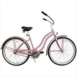 Ladies 26 Deluxe Single Speed Beach Cruiser in Pink