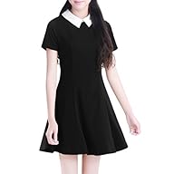 Allegra K Women Doll Collar Short Sle…
