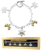 Angel's Kiss Snowflake & Angel Toggle Bracelet