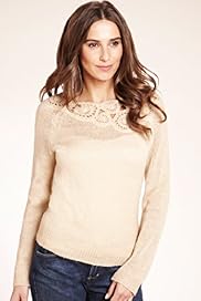 Indigo Collection Cutwork Web Neckline Knitted Jumper