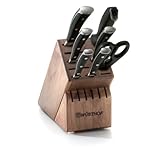 Wusthof Classic Ikon 8-Piece Knife Set with Block Walnut, Black