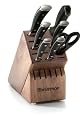 Wusthof Classic Ikon 8-Piece Knife Set with Block Walnut, Black