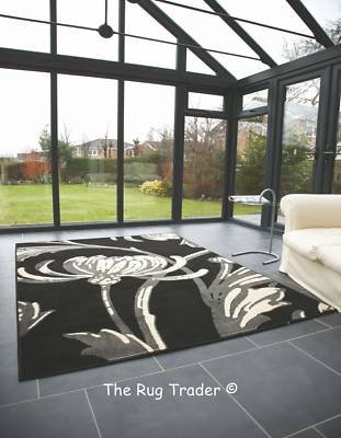Retro Loretta 9456/874 Black/Grey Rug 80cm x 150cm
