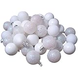 Northlight 31465142 96 Count Shatterproof Winter White 4-Finish Christmas Ball Ornaments, 1.5"