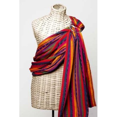 Buy Low Price Cozy MAYA WRAP Lightly Padded Baby Ring Sling Carrier (BRIGHT STRIPE – MEDIUM) LPS-37-M