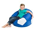 Kids Football Bean Bag Chair - Quality Indoor Outdoor Blue & White Bean Bags