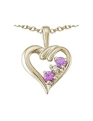 Tommaso Design (tm) Round 2.5mm Genuine Pink Tourmaline Heart Pendant