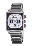 Asics QA4127201 Square Chrono Black and White Dial Stainless Steel Men's Chronograph Watch