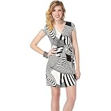 Moa Moa Geo Print Side Tie Wrap Dress