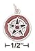 Sterling Silver 16mm Enamel Pentagram With Red Crystal Charm