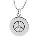 Sterling Silver w/ Reversible Crystal Peace Sign Pendant